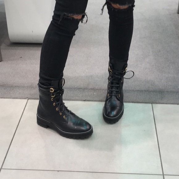Stuart Weitzman Lexy Leather Combat Boots - Picture 15 of 16